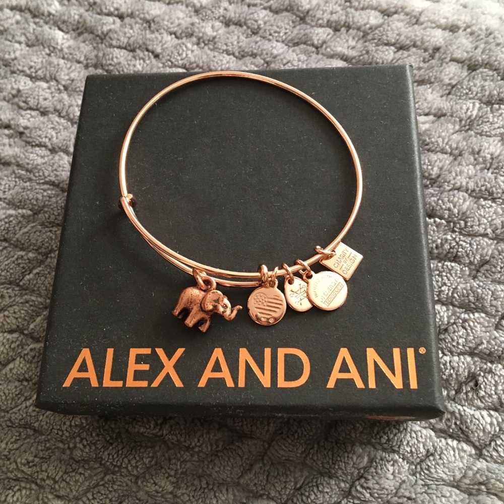 Alex and Ani bronze elephant bracelet
